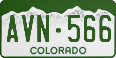 CO license plate AVN566