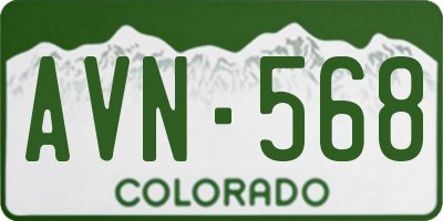 CO license plate AVN568
