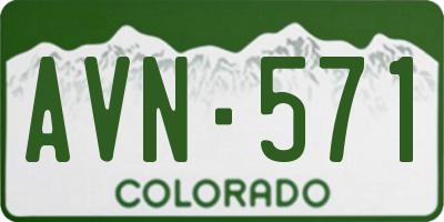 CO license plate AVN571