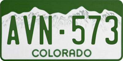 CO license plate AVN573