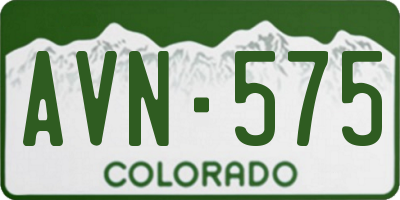 CO license plate AVN575