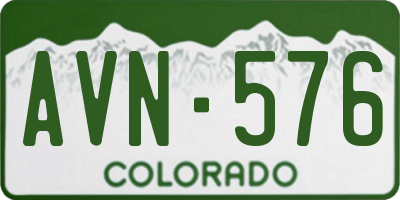 CO license plate AVN576