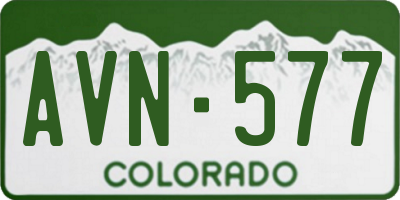 CO license plate AVN577