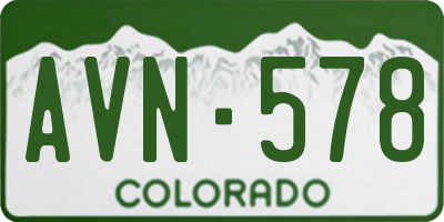 CO license plate AVN578