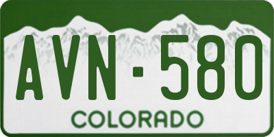 CO license plate AVN580