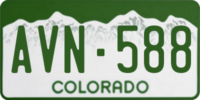 CO license plate AVN588