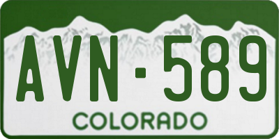 CO license plate AVN589