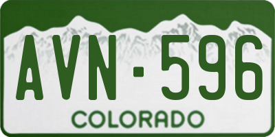 CO license plate AVN596
