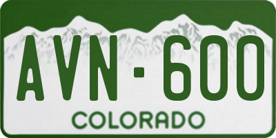 CO license plate AVN600