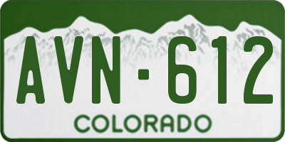 CO license plate AVN612