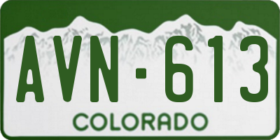 CO license plate AVN613