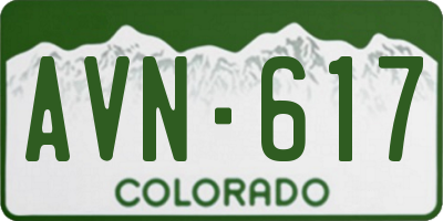 CO license plate AVN617