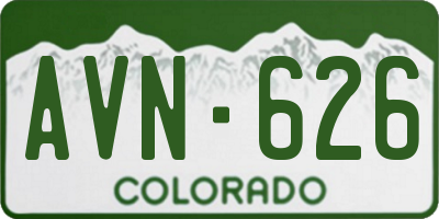 CO license plate AVN626