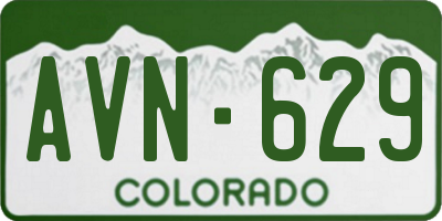 CO license plate AVN629