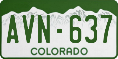 CO license plate AVN637