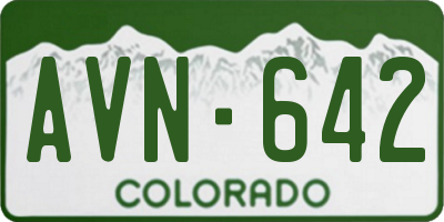 CO license plate AVN642