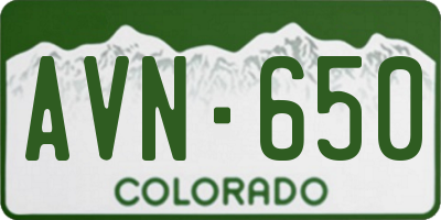 CO license plate AVN650