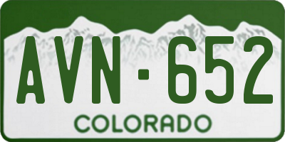 CO license plate AVN652