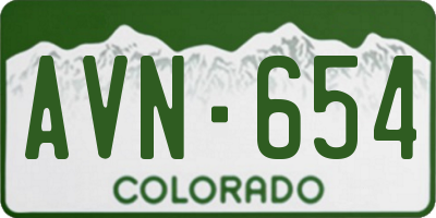 CO license plate AVN654