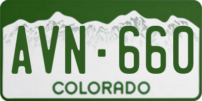 CO license plate AVN660