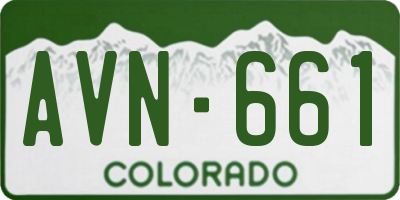 CO license plate AVN661