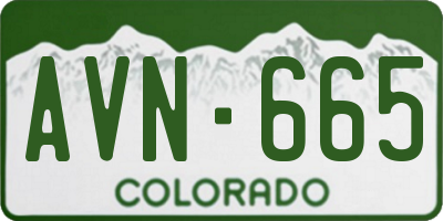 CO license plate AVN665