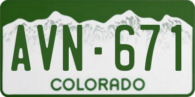 CO license plate AVN671