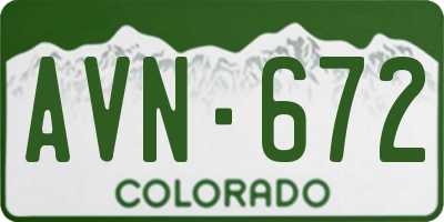 CO license plate AVN672