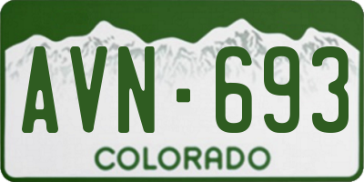 CO license plate AVN693