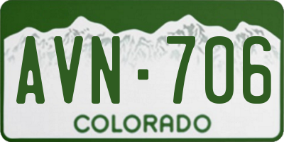 CO license plate AVN706