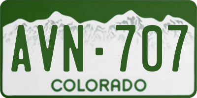 CO license plate AVN707