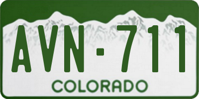 CO license plate AVN711