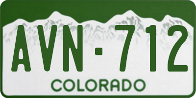 CO license plate AVN712