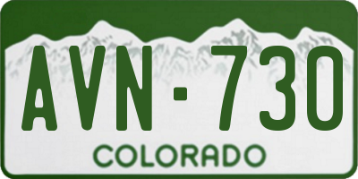 CO license plate AVN730