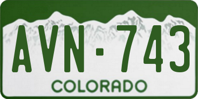 CO license plate AVN743