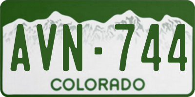 CO license plate AVN744