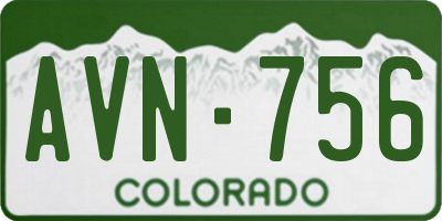 CO license plate AVN756