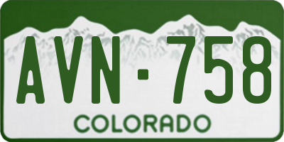CO license plate AVN758
