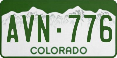 CO license plate AVN776