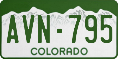 CO license plate AVN795