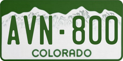 CO license plate AVN800