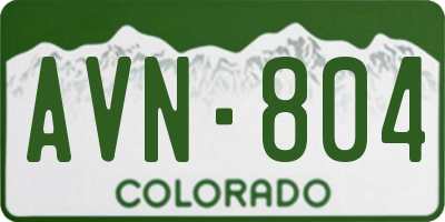 CO license plate AVN804
