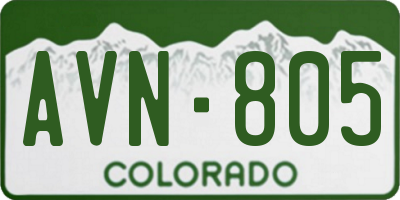 CO license plate AVN805