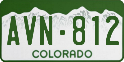 CO license plate AVN812