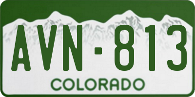 CO license plate AVN813