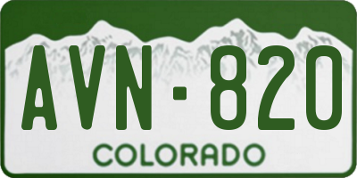 CO license plate AVN820