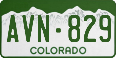 CO license plate AVN829
