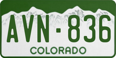 CO license plate AVN836