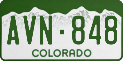 CO license plate AVN848