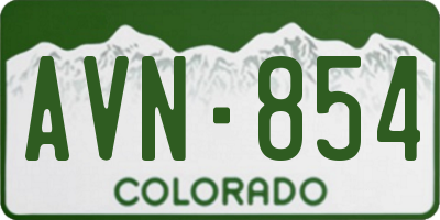 CO license plate AVN854